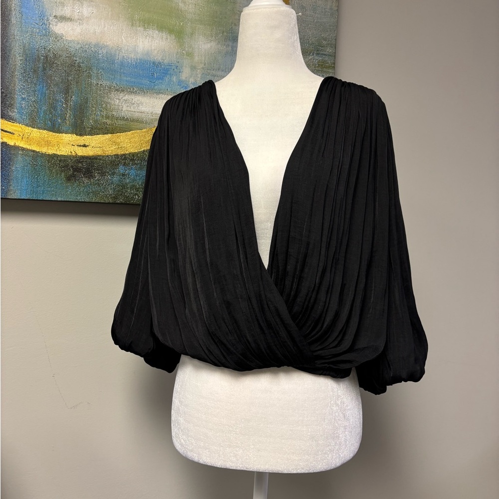 Banana Republic Black Draped Blouse